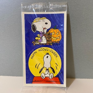 Vintage Hallmark Snoopy Woodstock Halloween Stick R Treats Stickers
