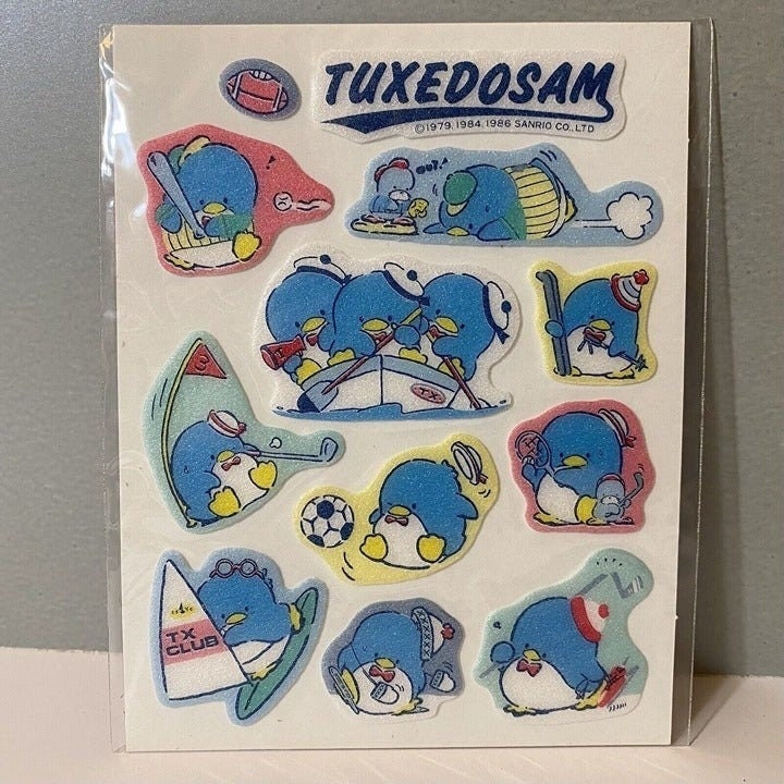 Vintage Sanrio 1986 Tuxedo Sam 3D Stickers