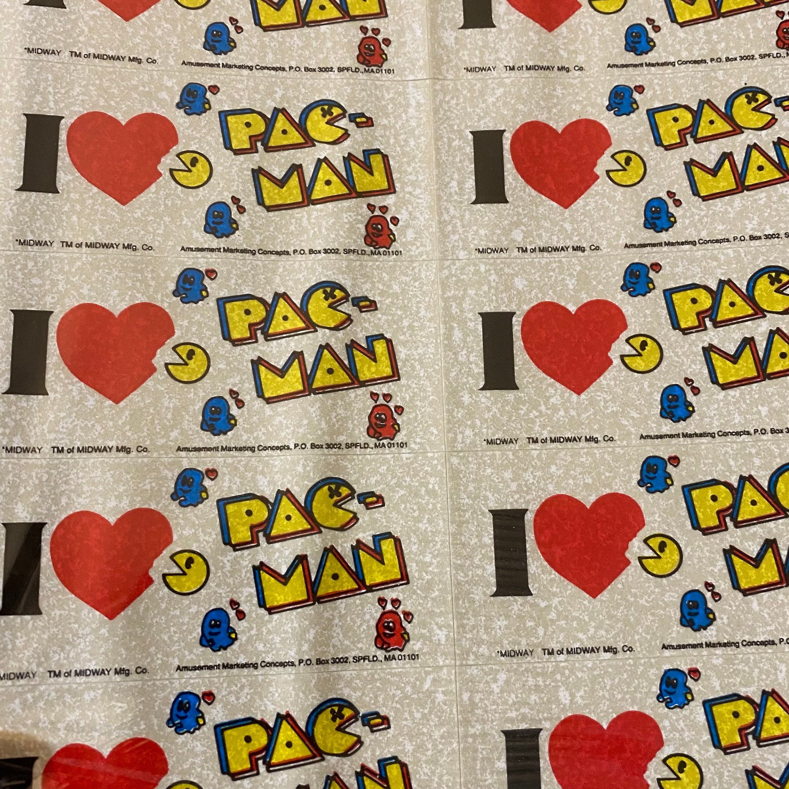 Vintage 1980s Pac-man Stickers I Love Pac-man Stick-ums - Etsy