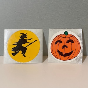 Vintage 1982 Cardesign Hot Spots Halloween Stickers Witch Pumpkin