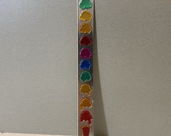 Vintage 1983 Toots Cardesign Rainbow Cone Ice Cream Metallic Stickers