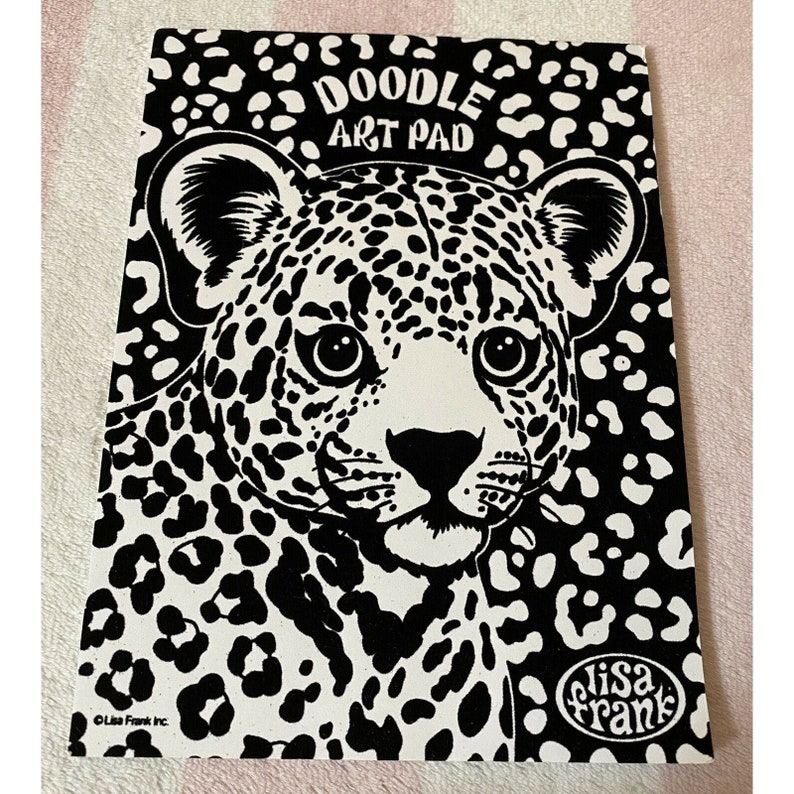 Lisa Frank Hunter Leopard Black White Velvet Doodle Art Pad | Etsy