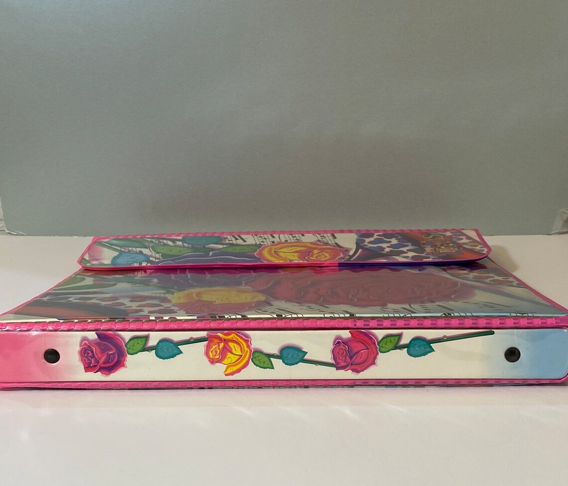 Vintage Lisa Frank Roses Music Notes High Heels 3 Ring Binder Etsy