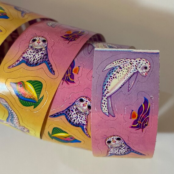 Vintage Lisa Frank Rainbow Reef Skeeter Seal Fish Rollouts