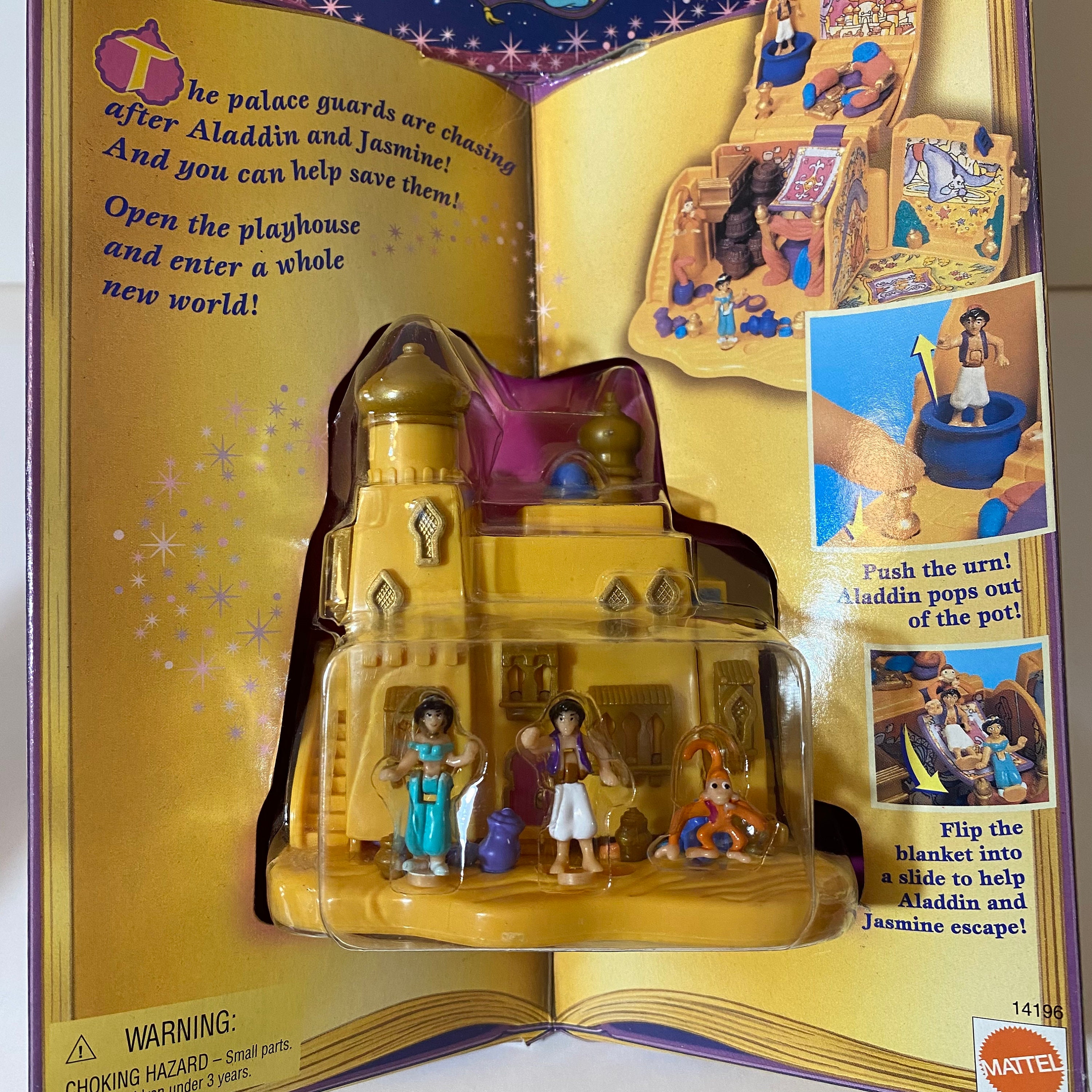 Polly Pocket Disney Aladdin Compact with Figures - Complete vtg Bluebird  1995