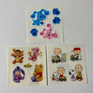 Vintage Sandylion Fuzzy Stickers Snoopy Pooh Disney Mickey Cartoon - You  Choose