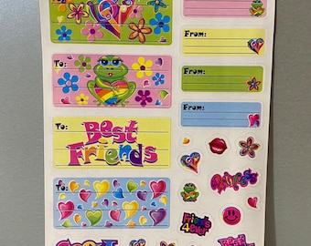 Vintage Lisa Frank Groovy Frog Address Label Stickers