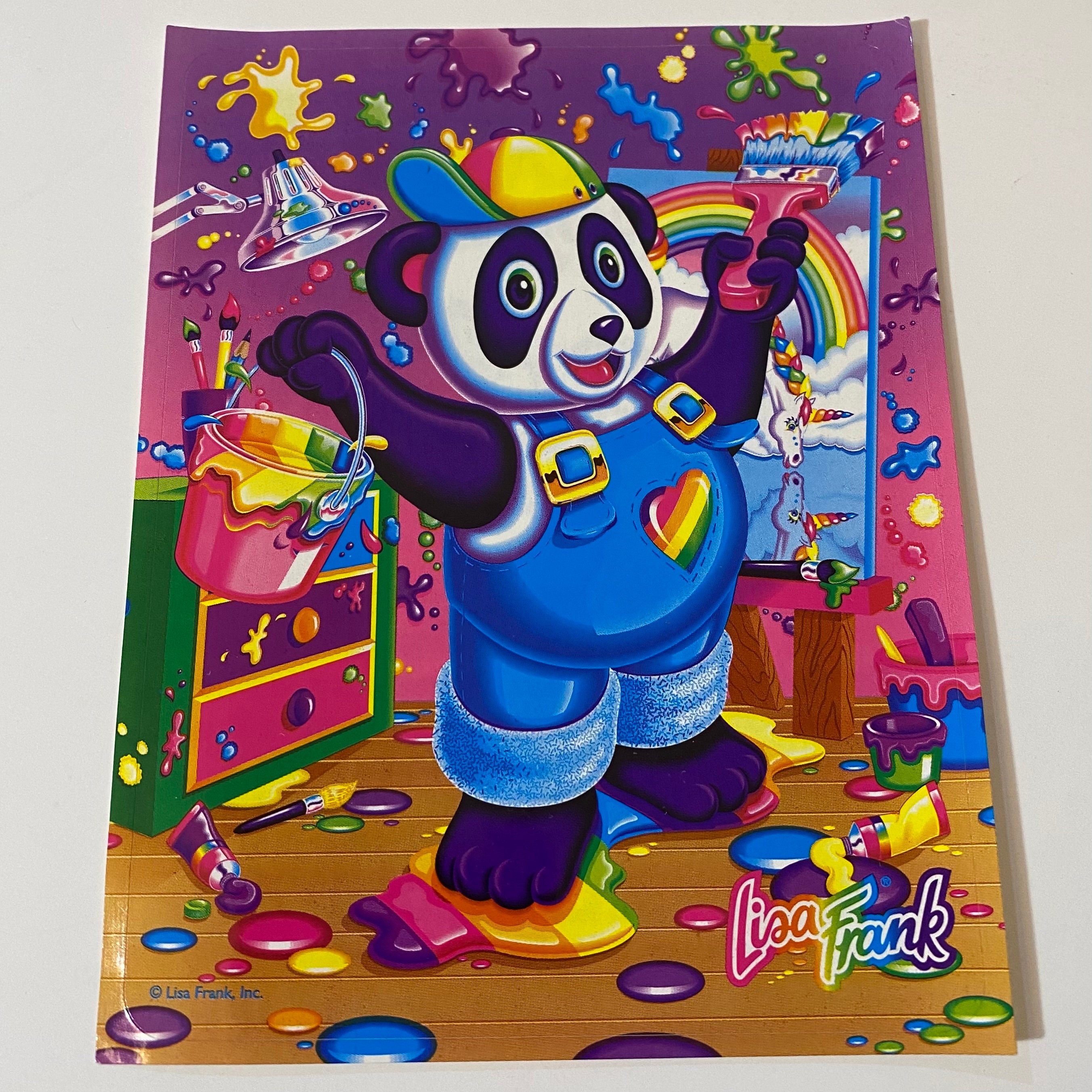 New product! New type Vintage 90's Lisa Frank Painter Panda Notecard ...