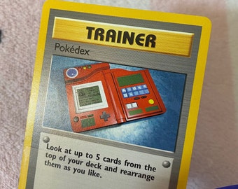 pokemon trainer pokedex card value Vintage Pokemon Pokedex Trainer Card 87/102 * Great Condition!