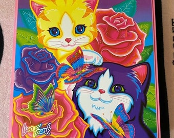 Vintage Lisa Frank Kittens Flowers Butterflies Jumbo Empty