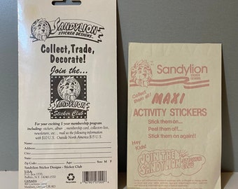 ヴィンテージ サンディライオン ステッカーセット 数字 文字 蝶 猫