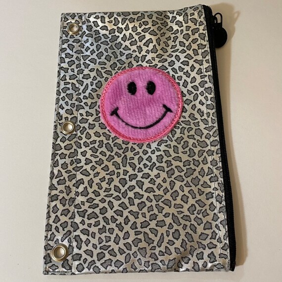 国内で当店のみ SMILEY - Leopard Print Patchwork Series-Pink Leopard Print PNG Smiley Face PNG Smiley Face Smile Face