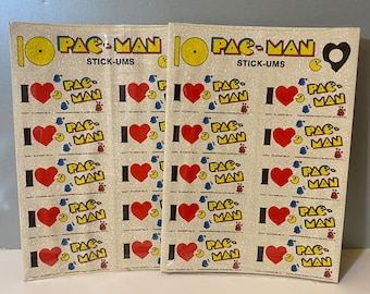 1980 年代のヴィンテージ パックマン ステッカー I Love Pac-Man Stick-Ums