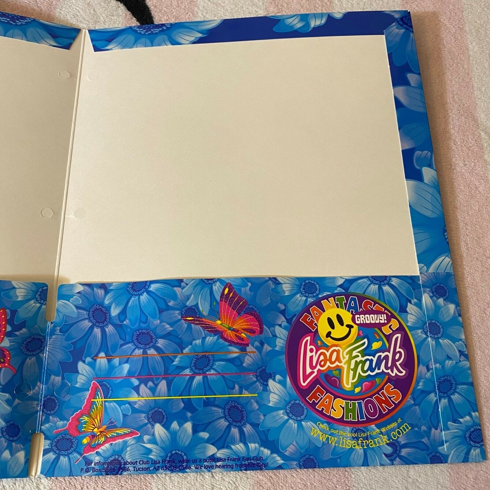 Vintage Lisa Frank Butterflies Flowers Fantastic Fashions Folder