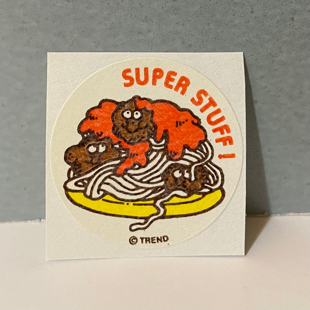 Vintage Trend Scratch N Sniff Sticker Super Stuff! Spaghetti ...