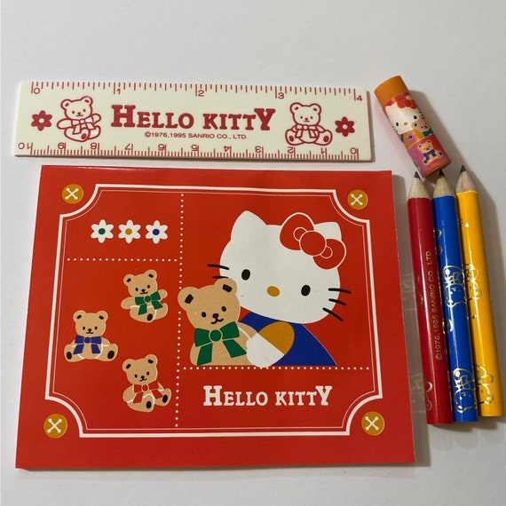 Vintage Sanrio Hello Kitty 1976 1995 Mini Stationery Set