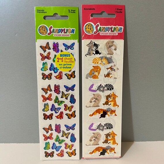 ヴィンテージ サンディライオン ステッカーセット 数字 文字 蝶 猫