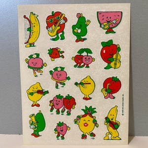 Vintage Hallmark 1990 Happy Fruit Stickers