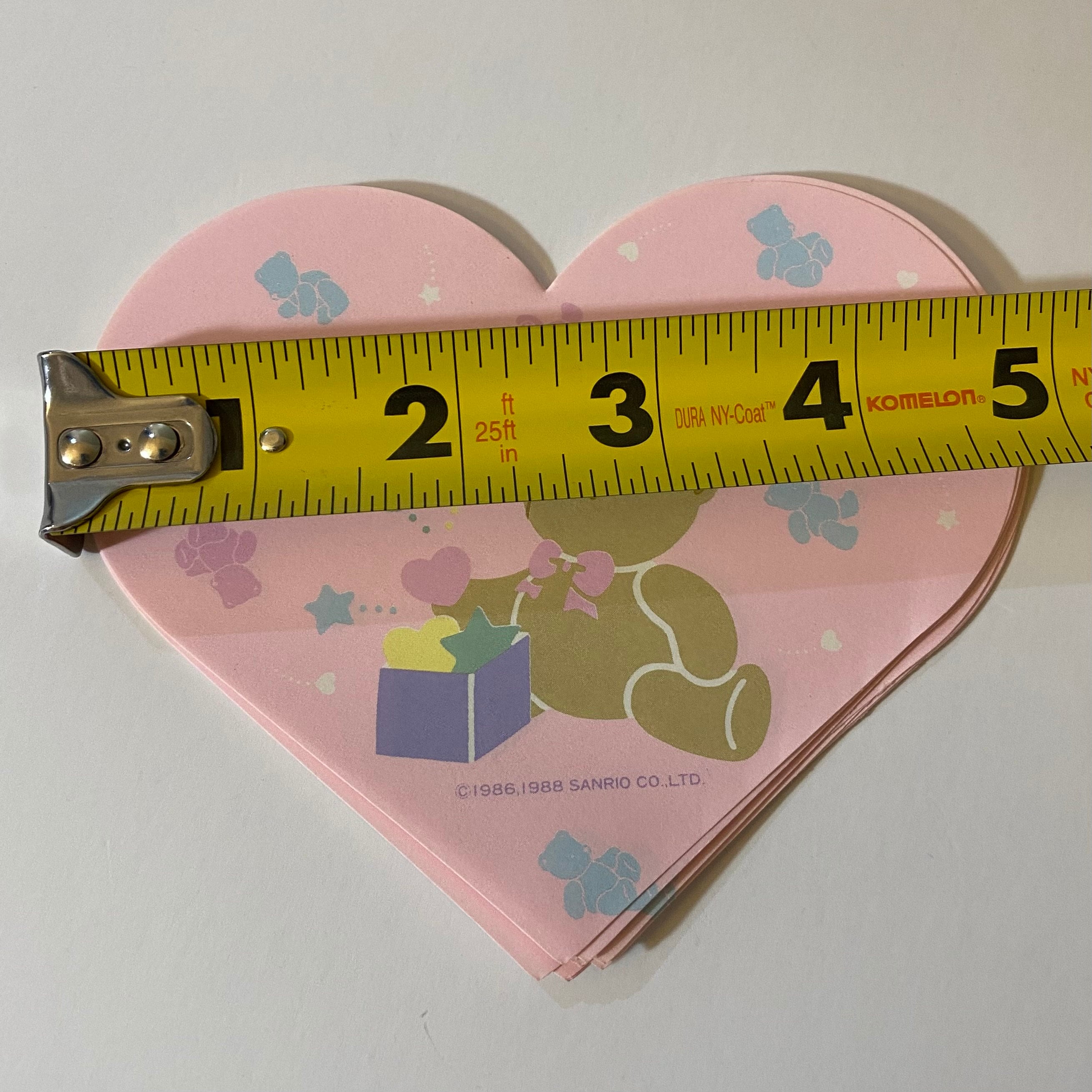 Vintage Sanrio 1988 Tweedle Dee Dee Bear Heart Stationery Paper