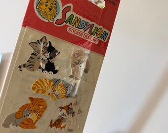 ヴィンテージ サンディライオン ステッカーセット 数字 文字 蝶 猫