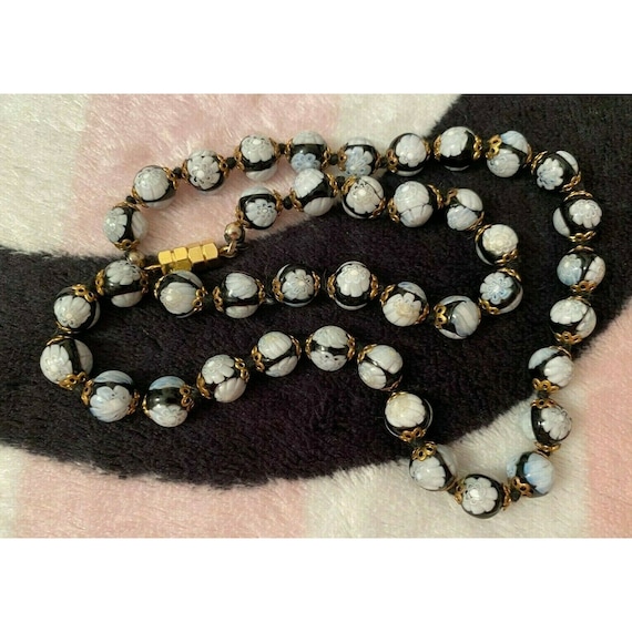 Murano glass bead necklace vintage deals