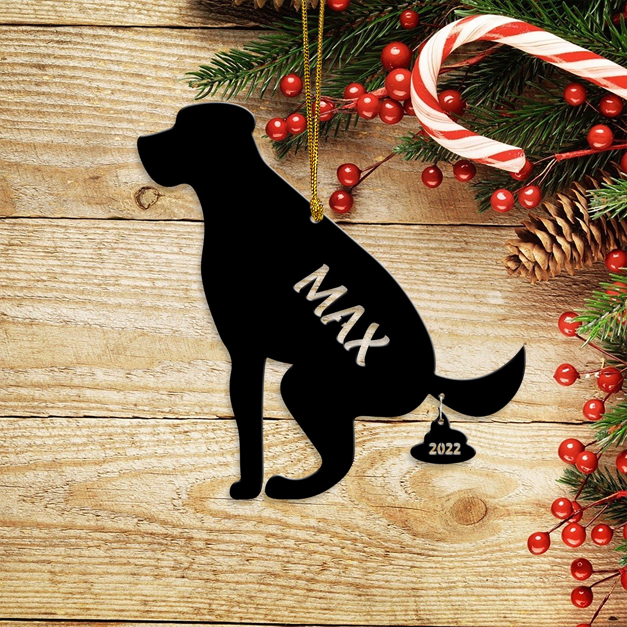 Ornament Dog Poop 2023 Pooping Dog Ornament Humanized Lanyard Design