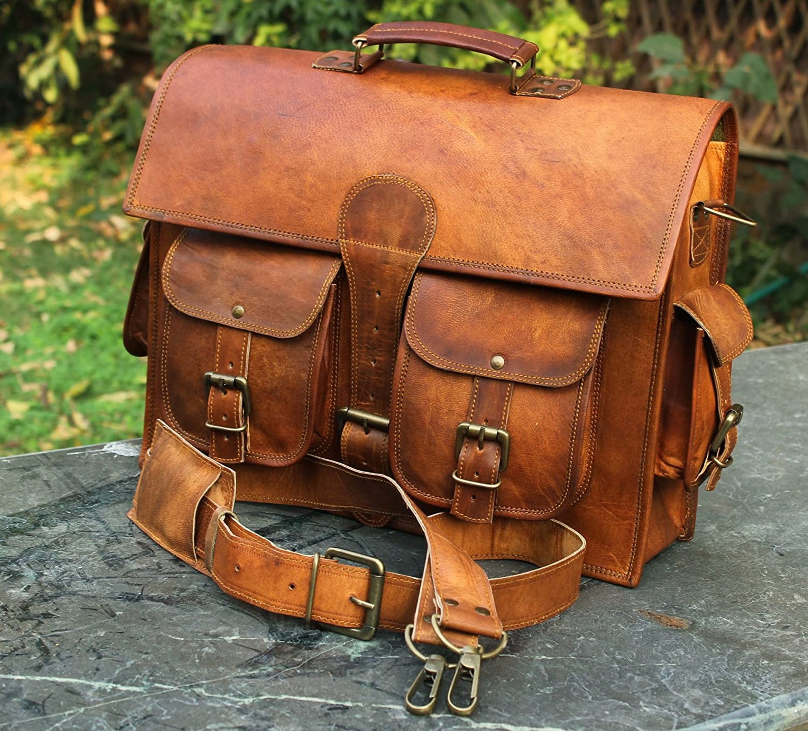 Leather Messenger Handmade Bag Laptop Bag Satchel Bag Padded Etsy