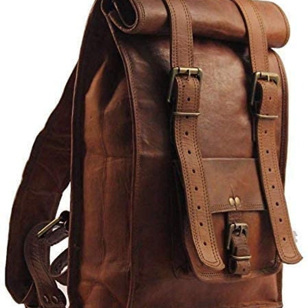 Leather Laptop Backpack Women Etsy