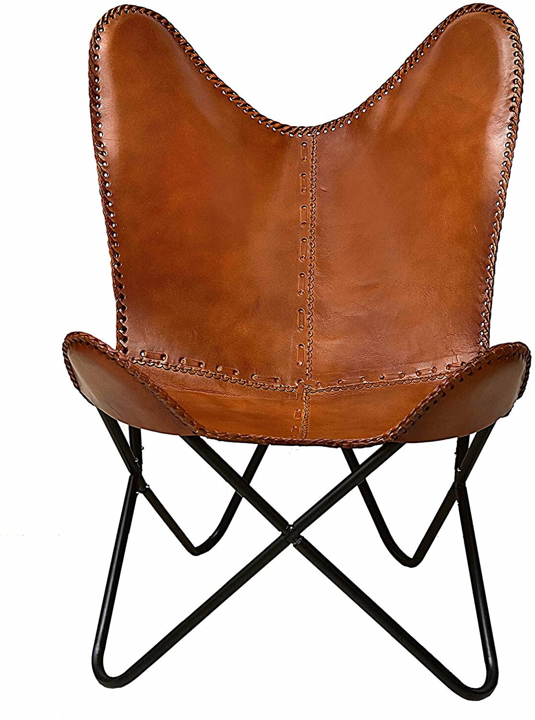 Classy Handmade Leather Living Room Chairsbutterfly Chair Tan Etsy