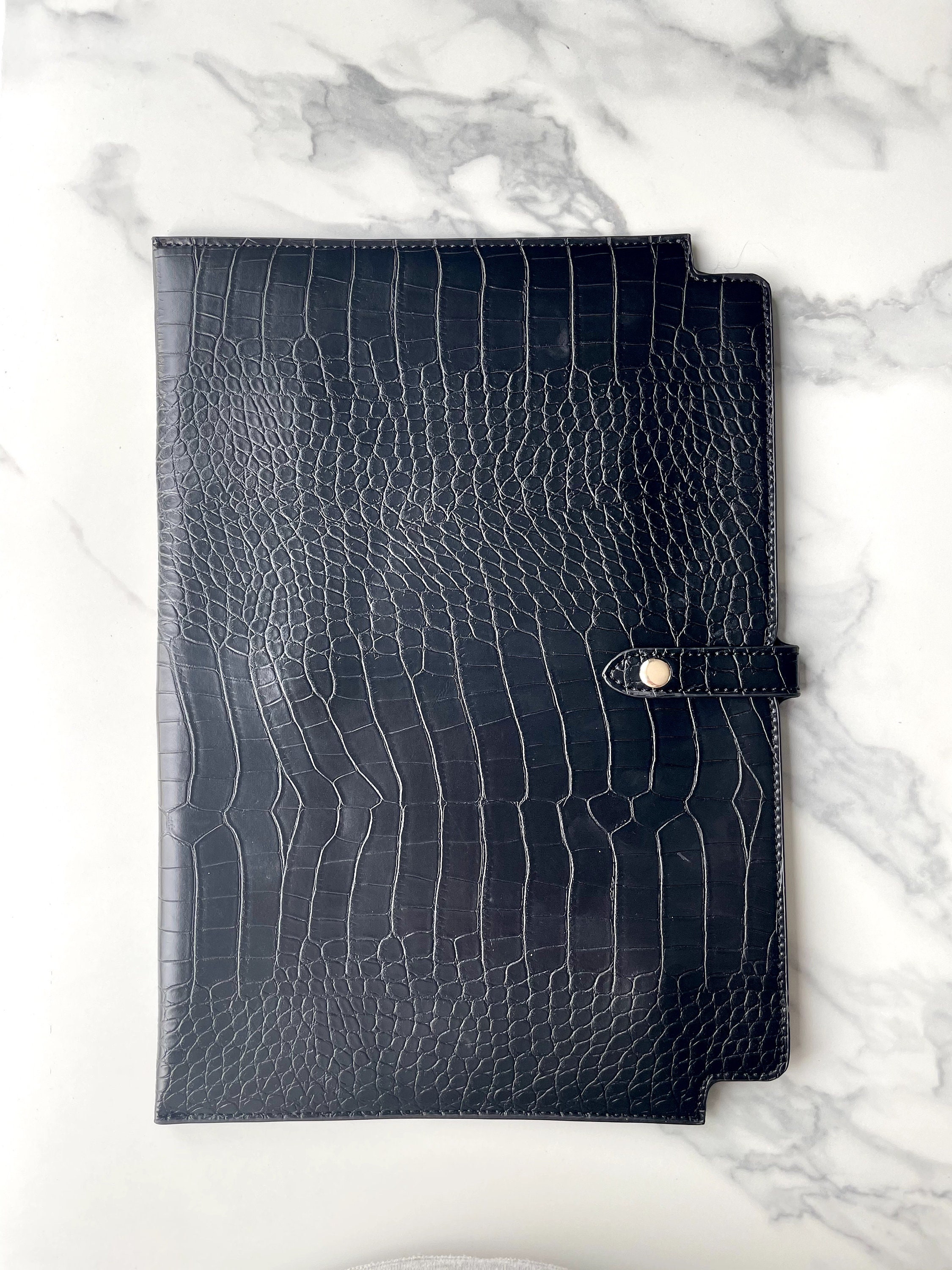 Black Crocodile Leather Personalised Vegan 13 Inch Laptop Case Etsy