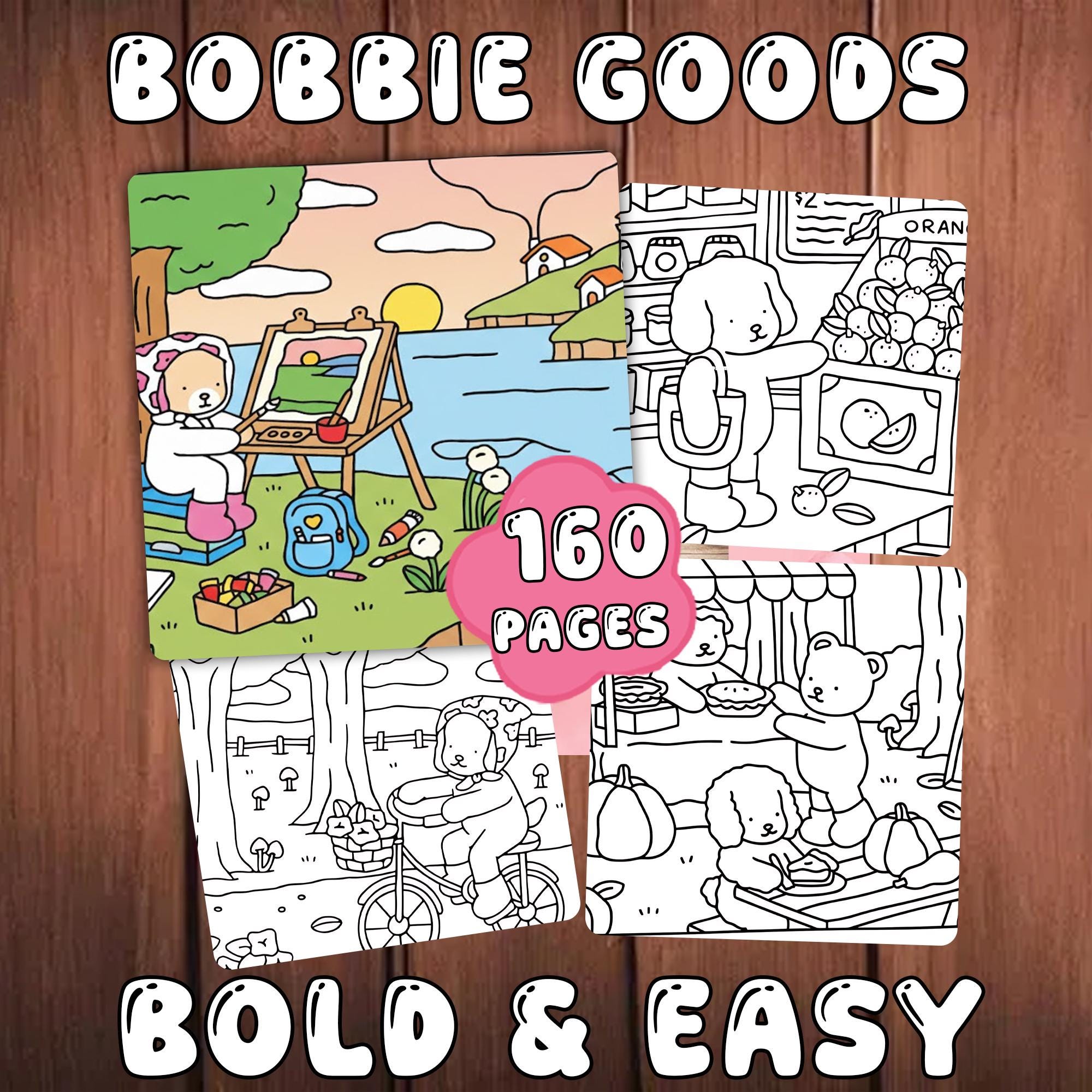 Kawaii Mega Bundle Coloring Book PDF | 160 Bold Easy Pages | Adult ...