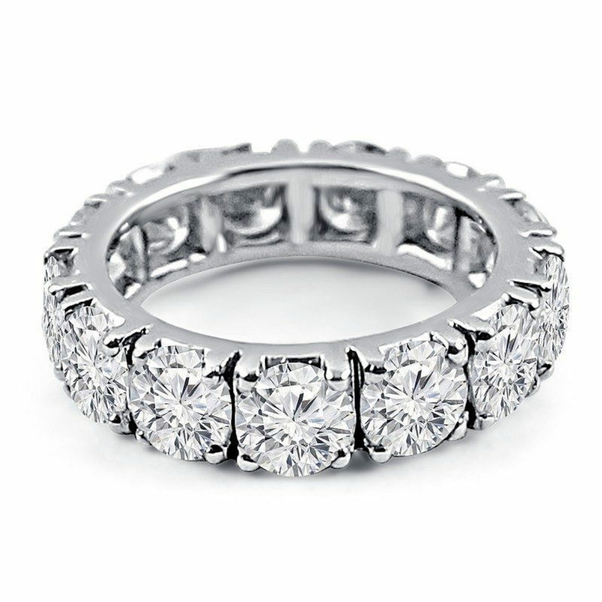 3 Ct Round Cut D/VVS1 Diamond Full Eternity Wedding Ring Band Etsy