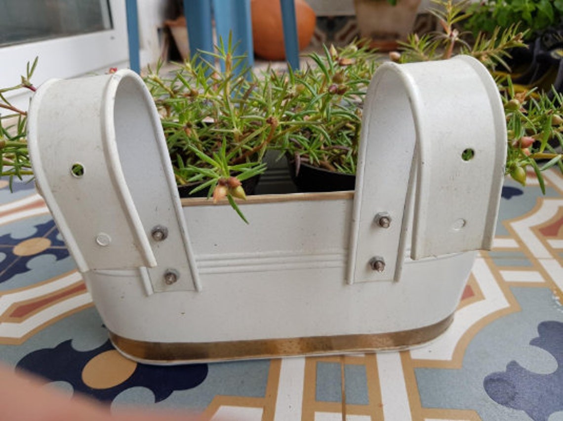 Urban Affection White Railing Planter Balcony Rail Plant Pot Etsy