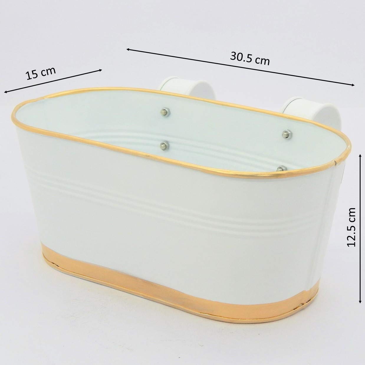 Urban Affection White Railing Planter Balcony Rail Plant Pot Outdoor