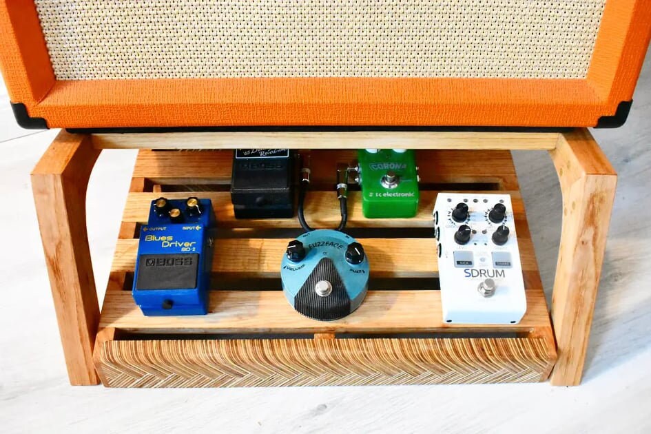 Bright Braids Oak & Plywood Pedalboard and Oak Amp Stand Gift Etsy UK