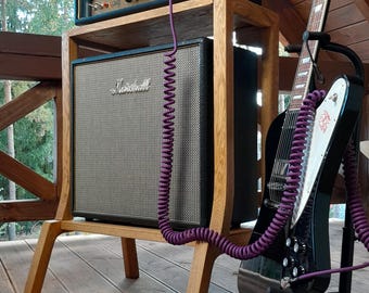 Natural Pi Amp Stand: Handmade Solid Wood Elevated Guitar Amplifier stand