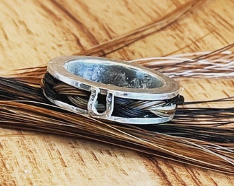 Anillos de pelo de caballo en plata de ley