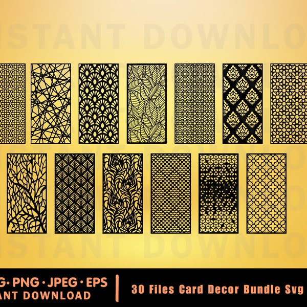 30 Files Panel collection Bundle, Fine geometric patterns. Vector files, for laser cut, cnc, digital files , dxf, eps, svg, Panel set