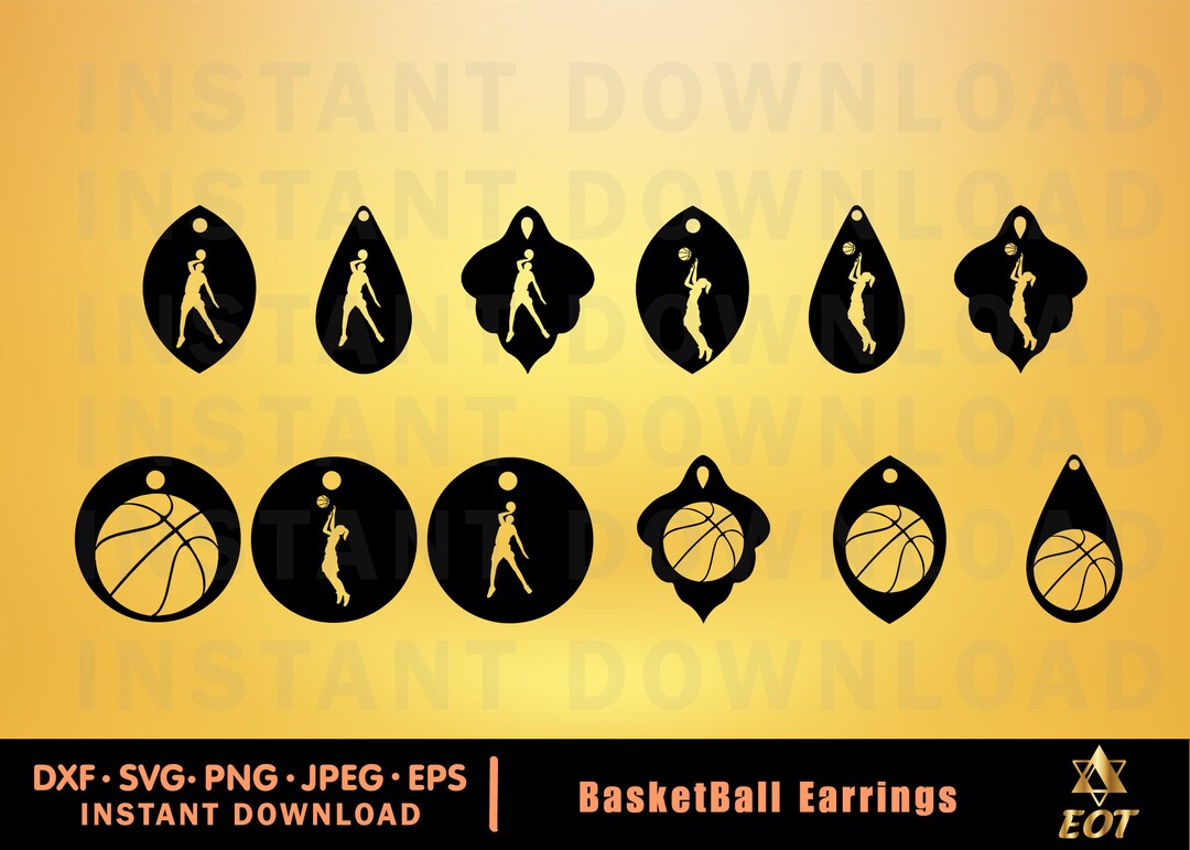 Sport Earrings Svg/basketball Earrings/laser Cut Etsy