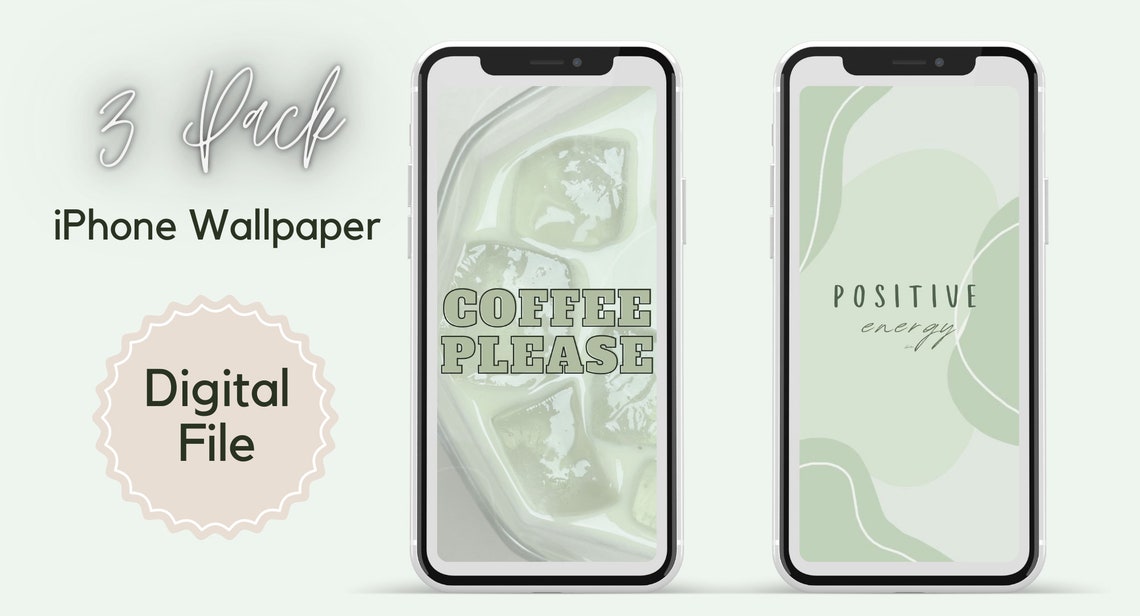 Sage Green Iphone Wallpapers 3 Pack of Cell Phone Wallpaper Etsy