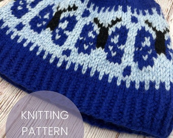 Mariposas Hat Digital Knitting Pattern | fair isle | colorwork | beanie | toque | butterfly | butterflies | child | adult