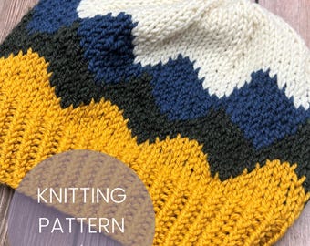 Front Range Hat Digital Knitting Pattern | fair isle | colorwork | beanie | toque | Kids | adults | fun | Mountains | Peak | Colorado