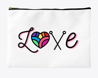 Love, Knitting Accessory Pouch, Knitting Notions, Pride, Bags