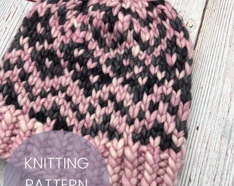 The Palisade Hat Knitting Digital Pattern | beanie | toque | super chunky | malabrigo | fair-isle | easy | squishy