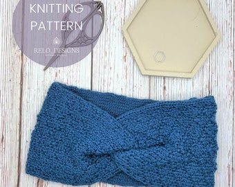 The Harlequin Headband Digital Knitting Pattern | ear warmers | diamonds | reversible