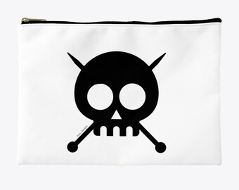 Skull and Needles Knitting Notions Accessory Bag, Pouch, zippered