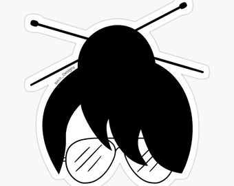 Buns and Shades Knitting Sticker