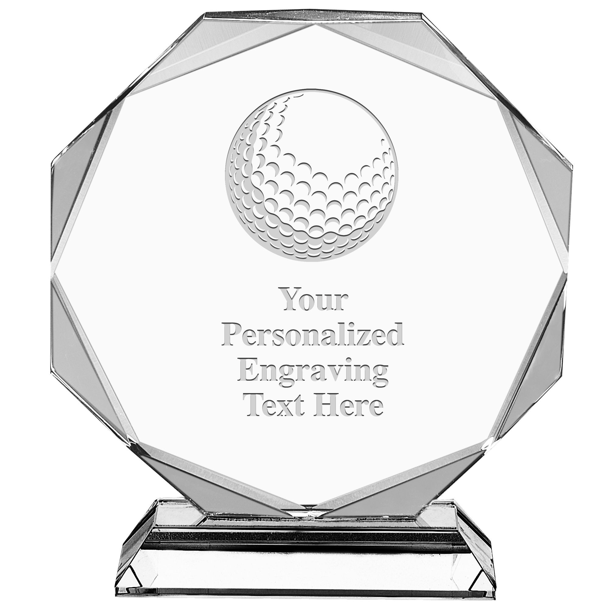 Golf Trophy Crystal Golf Award Trophy With Personalized Etsy