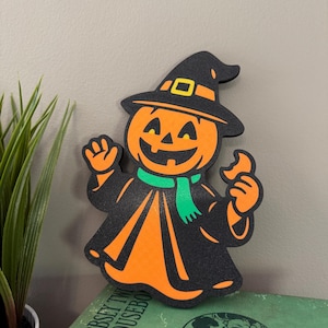 Pumpkin Man Halloween Sign | Spooky Jack-o’-Lantern Decor | 3D Printed Fall Decoration