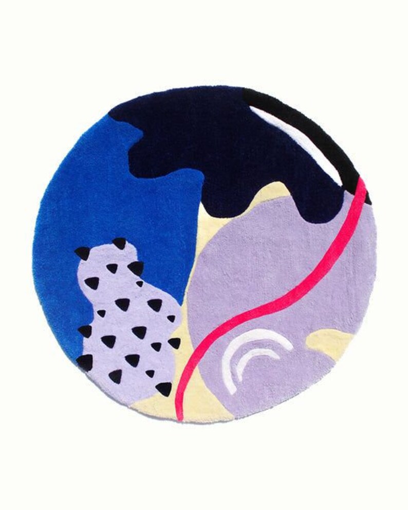 Luxury Round Hand Tufted Rug Cut Pile Rug,wool Round Rug,floral Round ...